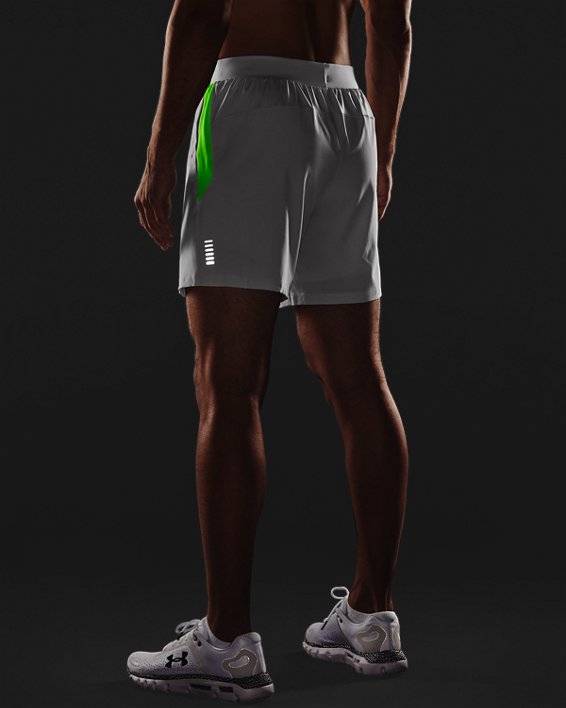 Herren UA Qualifier Speedpocket Shorts ohne Innenslip mit Logo (18 cm), Gray, pdpMainDesktop image number 3